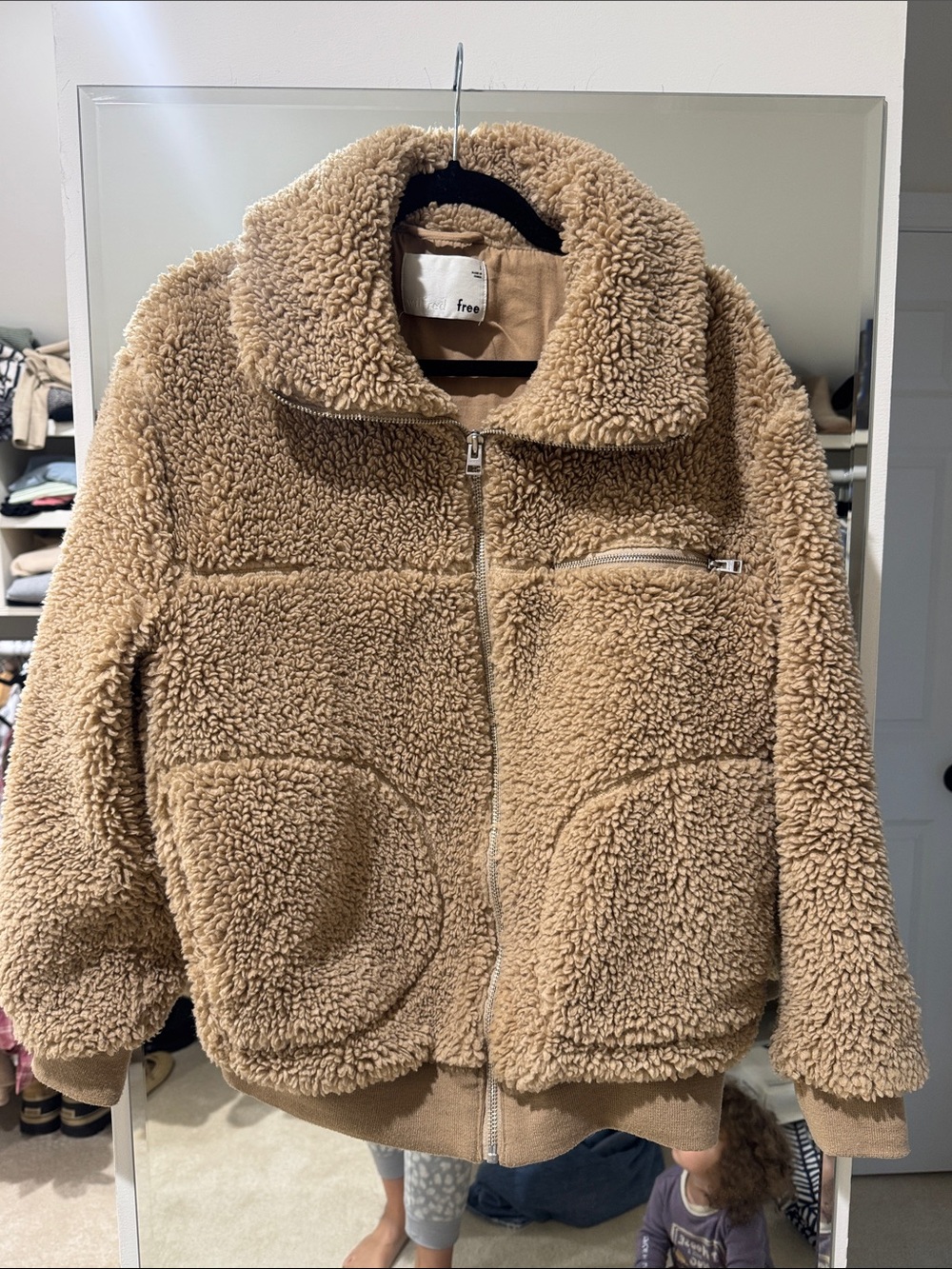 Aritzia Teddy Sherpa Zip Jacket - Camel
